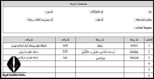 انتخاب رشته  ارشد آزاد